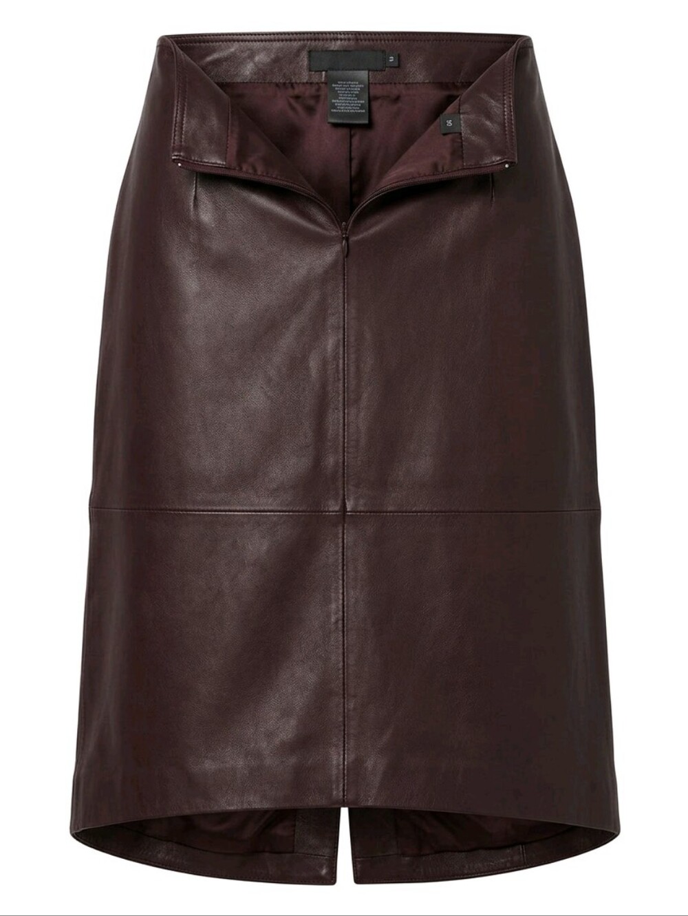 Halogen Eggplant Leather A-Line Skirt knee length